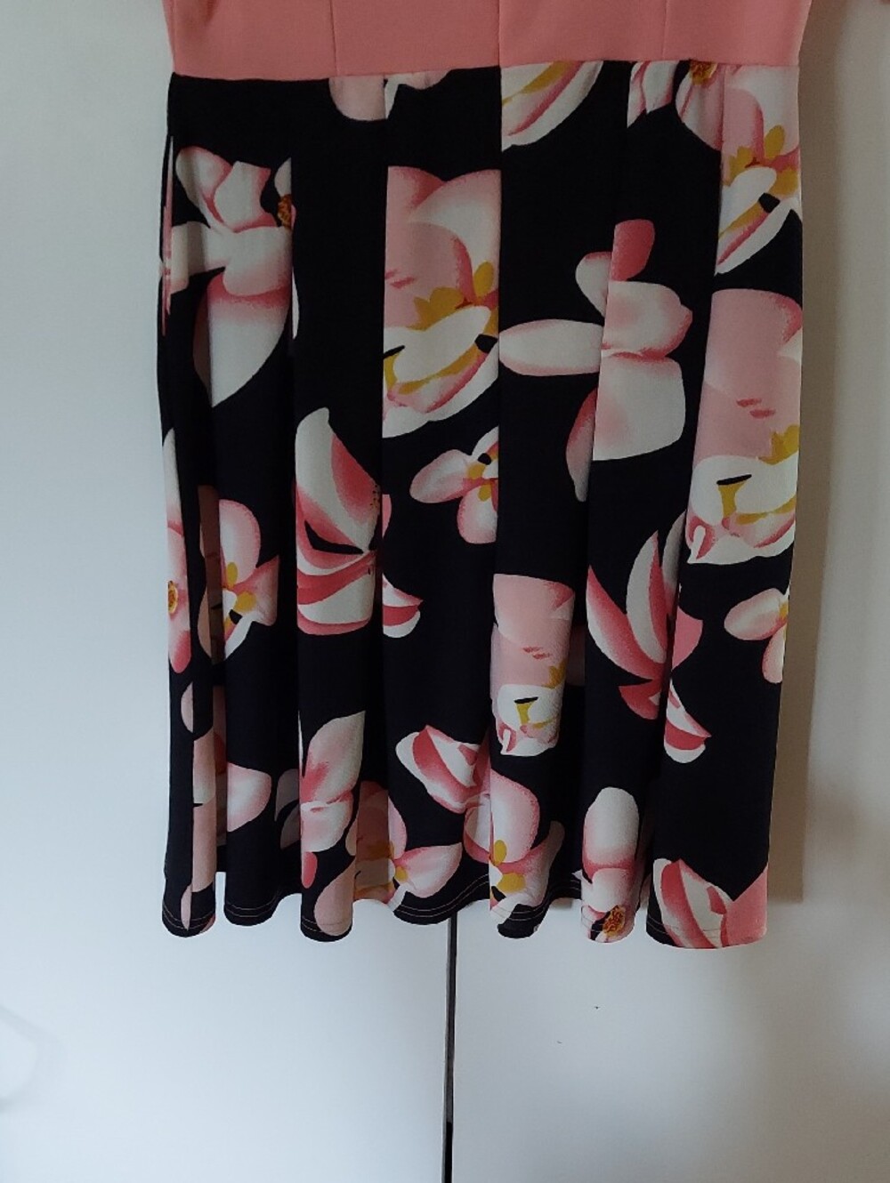 Oasis Pink & Black Floral Midi Dress Size XL - Picture 5 of 6